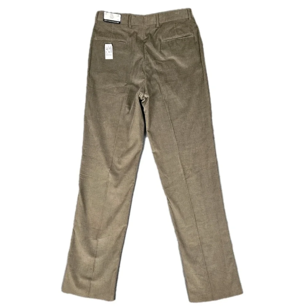 Jos. A. Bank Pants Mens 34 Unhemmed Corduroy‎ Windsor Executive Pleated NWT